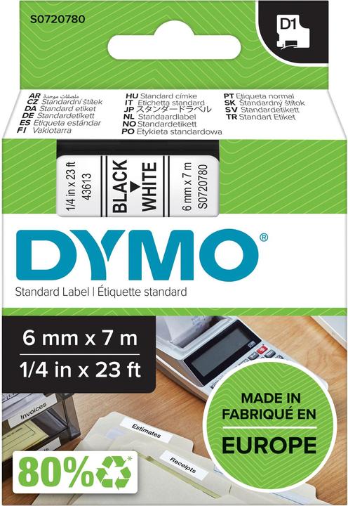 Immagine prodotto Dymo S0720780 Nastro standard (0.60 cm, Nero)