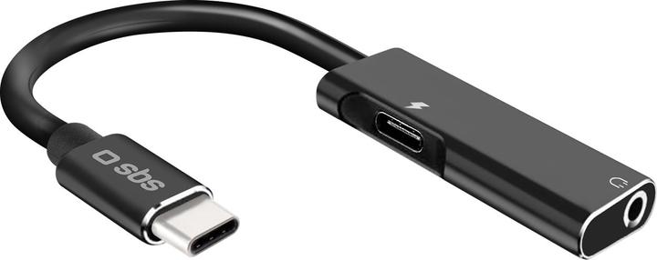 Actual product image SBS USB-C plug to jack socket 3.5 mm with USB-C charging port (3.5mm jack, USB Type C)