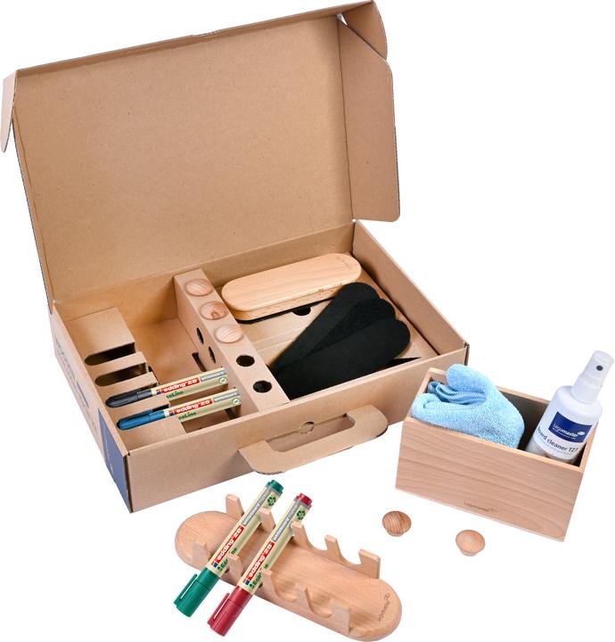 Actual product image Legamaster Starter Kit Whiteboard Accessories Set Wooden 17 pieces, wooden