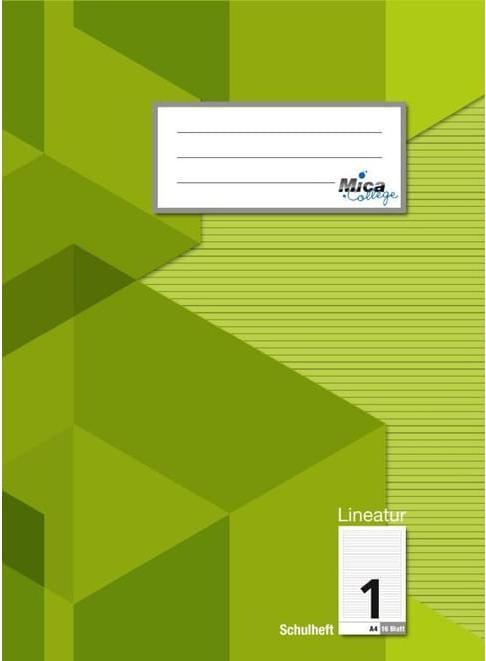 Produktbild MICA College Schulheft - DIN A4 - Lineatur 1 - liniert mit Kontrastlineatur - 16 Blatt (A4, Speziallineatur)