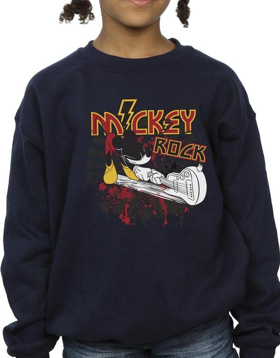Actual product image Disney Girls Mickey Mouse Smash Guitar Rock Sweatshirt (140, 146)