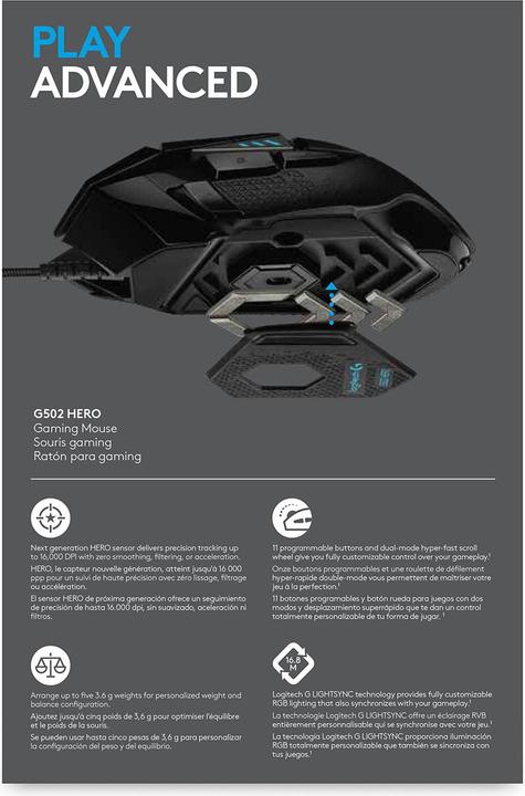 Immagine prodotto Logitech G G502 Hero (Cablato)