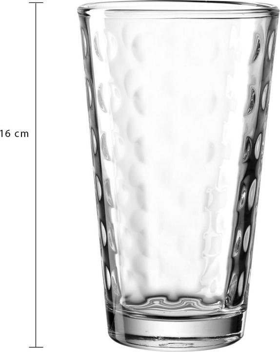 Immagine prodotto Leonardo Bicchiere Longdrink Optic 540 ml, 4 pezzi, Trasparente (4 dl, 4 x, Bicchieri da bibita lunghi)