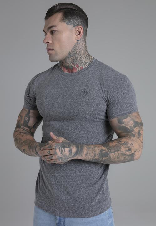 Siksilk T-Shirt Marl T-Shirt in Dark Grey