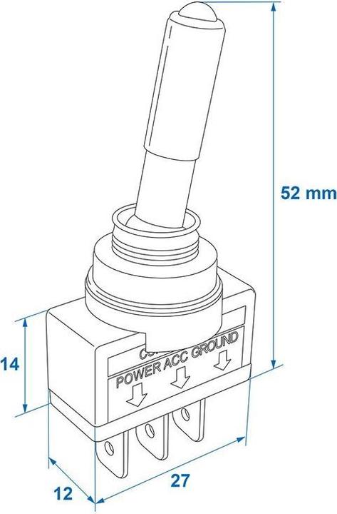Immagine prodotto ProPlus Interruttore a levetta LED blu 12V-max. 20A in confezione blister