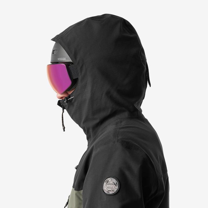 Actual product image Dreamscape Snowboard jacket men's ski jacket - SNB 500 Ziprotect khaki/black (XL)