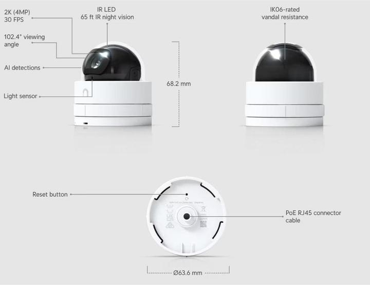 Actual product image Ubiquiti Incredibly compact 2K PoE camera with IR night vision, adjustable lens, and a va (2688 x 1512 Pixels)