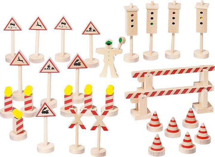 Actual product image Goki Traffic sign II (German, French, Italian, English)