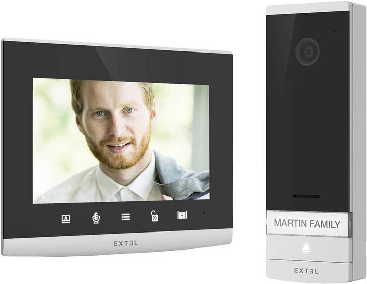 Extel 720324 Sistema videocitofonico WLAN Set completo grigio, nero (WiFi)