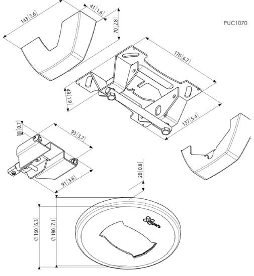 Actual product image Vogels Professional PUC 1070 - Mounting component (ceiling plate)