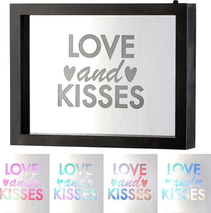 Image du produit Infactory Miroir déco avec écriture scintillante "Love and Kisses (23 x 18 x 4 cm)