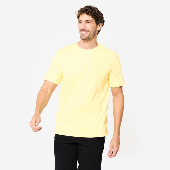Actual product image Domyos Men's breathable T-shirt - pastel yellow (S)