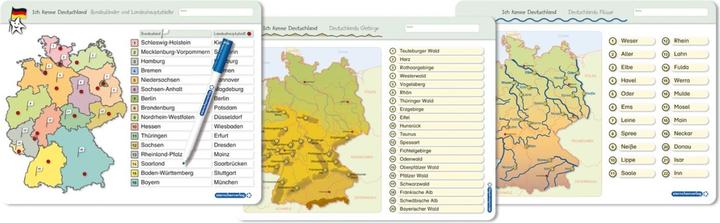 Immagine prodotto Ich kenne Deutschland - 1. Bundesländer & Landeshauptstädte, 2. Flüsse, 3. Gebirge im Set (Tedesco, Katrin Langhans, 2017)