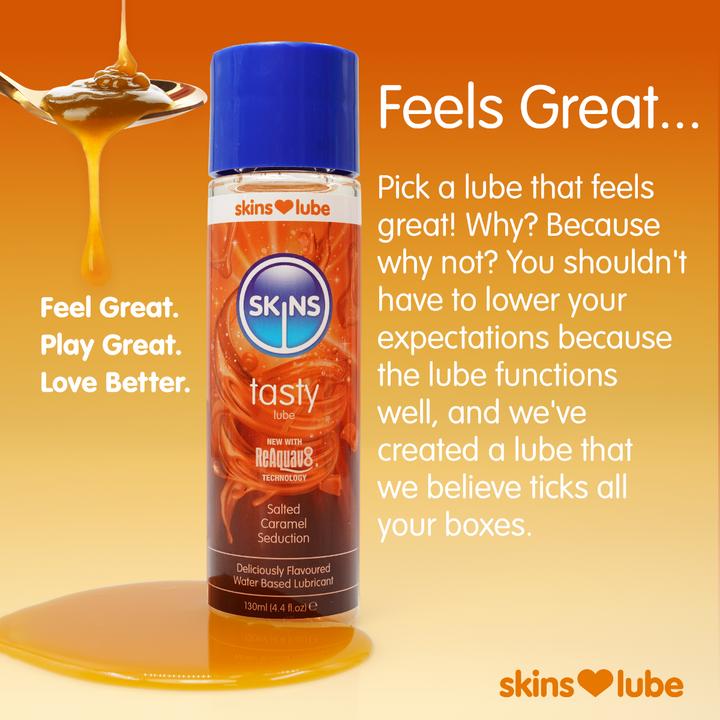Actual product image Skins Tasty" Salted Caramel Seduction 130ml Natural Flavoured Lube (130 ml)