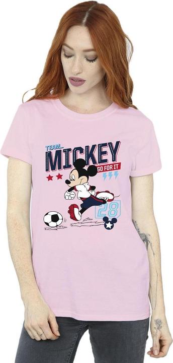 Actual product image Disney Womens/Ladies Mickey Mouse Team Mickey Football Cotton Boyfriend T-Shirt (XXL)