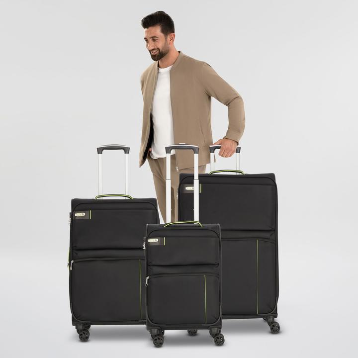 Produktbild D&N Travel Line 6704 - 3-teiliges Koffer-Set Dobby Nylon (208 l, XL (ab 115l))
