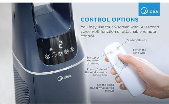 Immagine prodotto Midea Ventilatore e purificatore d'aria senza pale, Smart WiFi, digitale con IOT e telecomando, filtro (48 m²)
