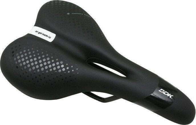 Ergonomic saddle with shape memory and central hole