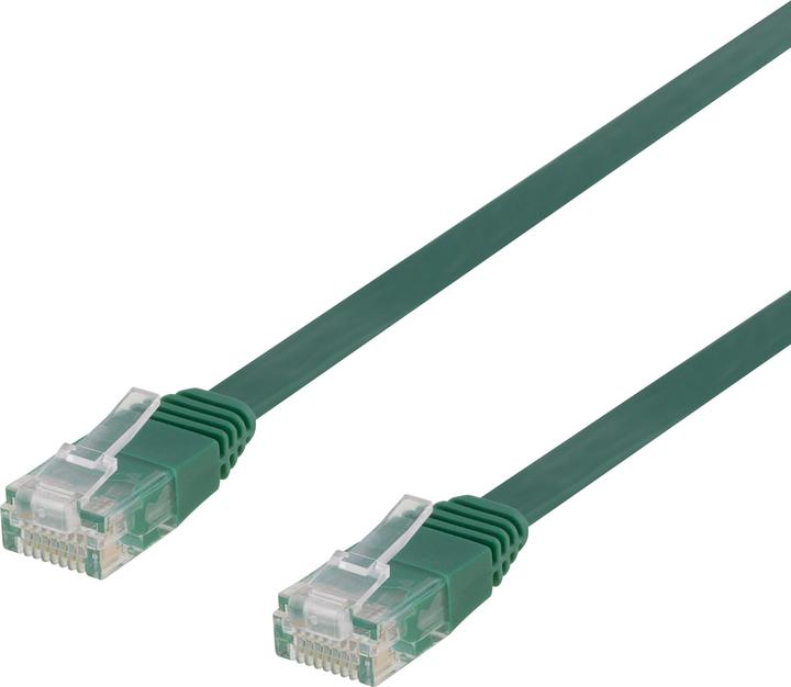 Immagine prodotto Deltaco Cavo patch U/UTP Cat6 piatto 0,3m 250MHz verde (U/UTP, CAT6, 0.30 m)