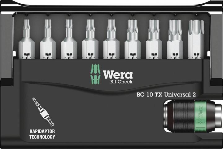 Actual product image Wera Bit-Check 10 TX Universal 2 (Hexagon socket TX M10, Hexagon socket TX M15, Hexagon socket TX M20, Hexagon socket TX M30, Hexagon socket TX M6, Hexagon socket TX M8, Hexagon socket TX M9, Hexagon socket TX M25, Hexagon socket TX M40)