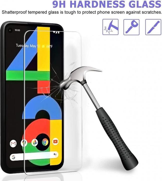 Immagine prodotto Screenguard Google Pixel 4a Pellicola protettiva in vetro Custodia Design amichevole (1 Pezzo/i, Google Pixel 4a)