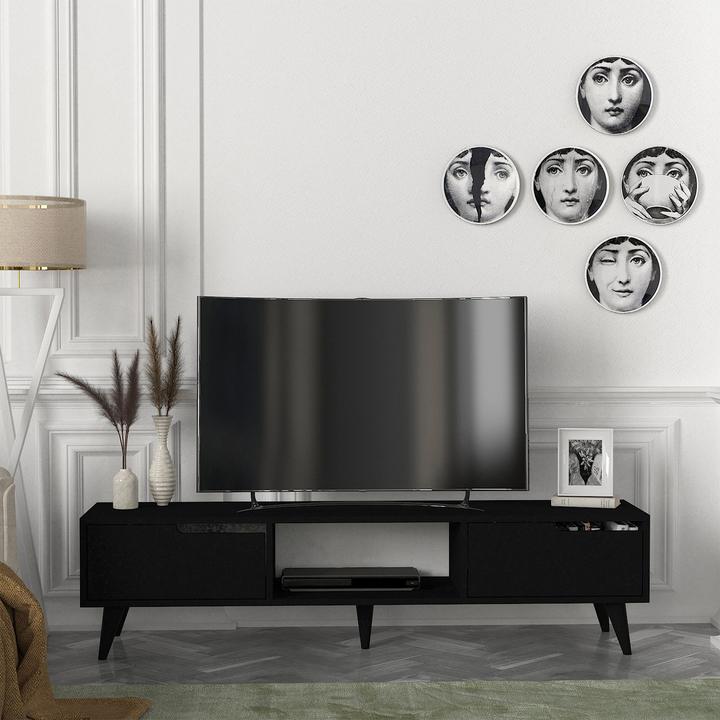 Produktbild En.Casa Fernsehschrank Kullila 160x35x40 cm Schwarz (160 x 35 x 40 cm)