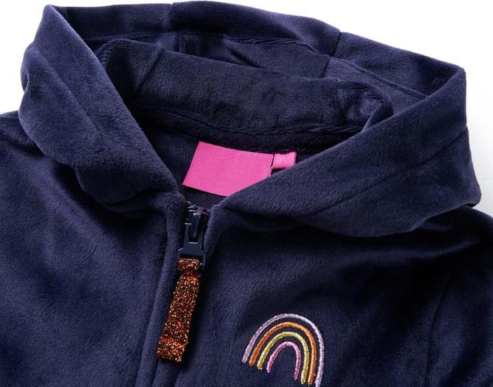 Image du produit VidaXL Veste à capuche enfant bleu marine 92,Matière : 94% polyester (92)