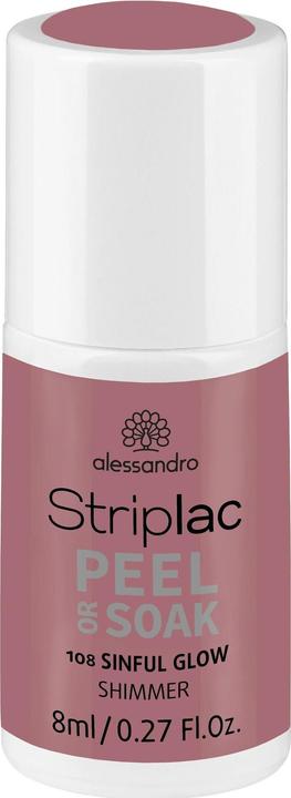 Alessandro Striplac Peel or Soak Sinful Glow 8 ml (Braun, Beige, Abziehbarer Nagellack)