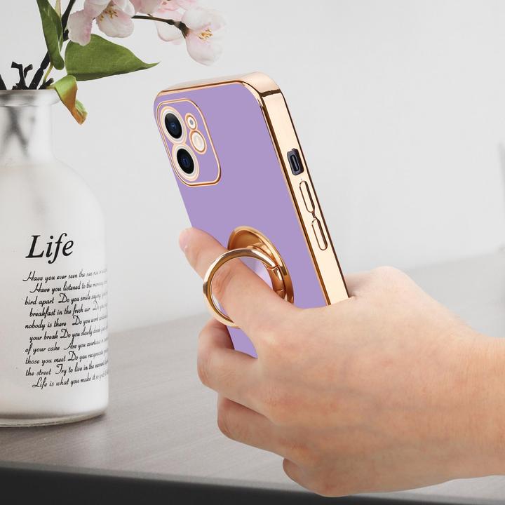 Actual product image Cadorabo Case for Apple iPhone 12 in TPU with camera protection and ring LM089 Style (Apple iPhone 12)