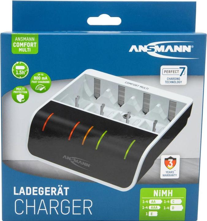 Actual product image Ansmann Comfort Multi Charger (1 pcs., AA, HR03, 800 mAh, Chargers without battery)