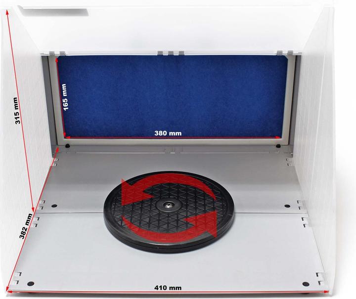 Image du produit Wiltec Airbrush Cabine d’aspiration pour Airbrush 6 m³/min Filtre Brouillard de peinture