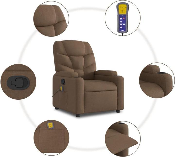 Produktbild VidaXL Massagesessel Braun Stoff,Farbe: Braun,Material: Stoff (100