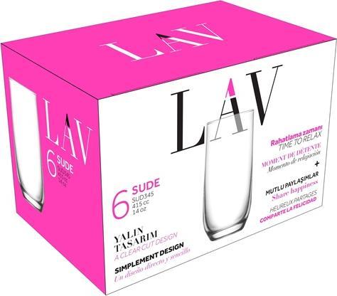Image du produit LAV SET DE VERRES 6PCS 415ML LV-SUD345F SUDE