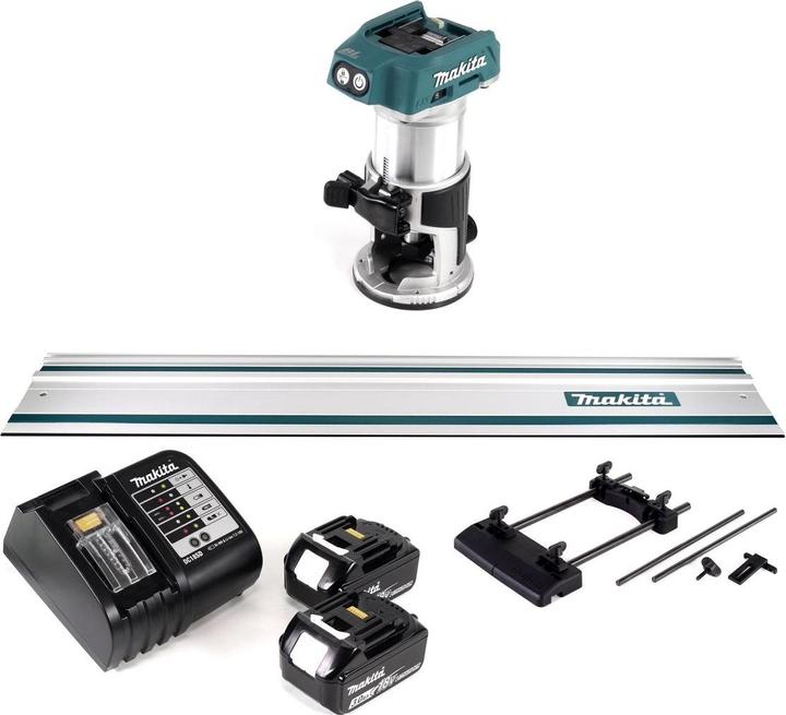 Productafbeelding Makita DRT 50 SF accu multifunctionele bovenfrees 18V Brushless + 2x Accu 3,0Ah + Lader +