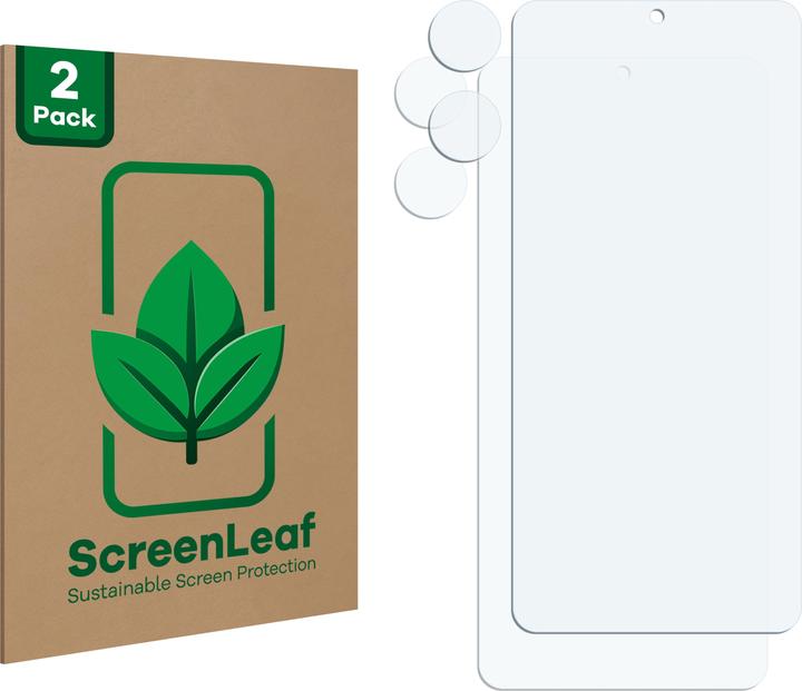 Actual product image ScreenLeaf Screen Protector sustainable Screen Protection, clear, anti-scratch (2 Piece, Xiaomi Poco X7 Pro)