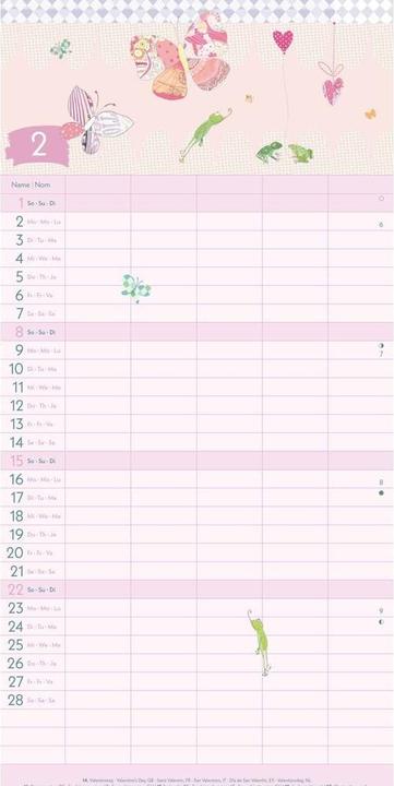 Immagine prodotto Greenline Turnowsky 2026 Familienplaner -Wandkalender - Familien-Kalender - 22x45 (22 x 45 cm, Tedesco)