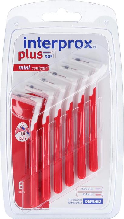 Interprox plus 90° mini conical rot Gr. 2 0,9-1 mm Interdentalbürsten, 6 St. Interdentalbürsten (6 x, 1 mm)