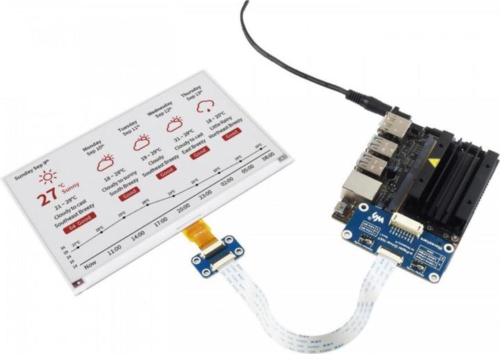 Immagine prodotto WaveShare Display E-Ink a 3 colori 800×480 da 7,5 pollici Raspberry Pi HAT