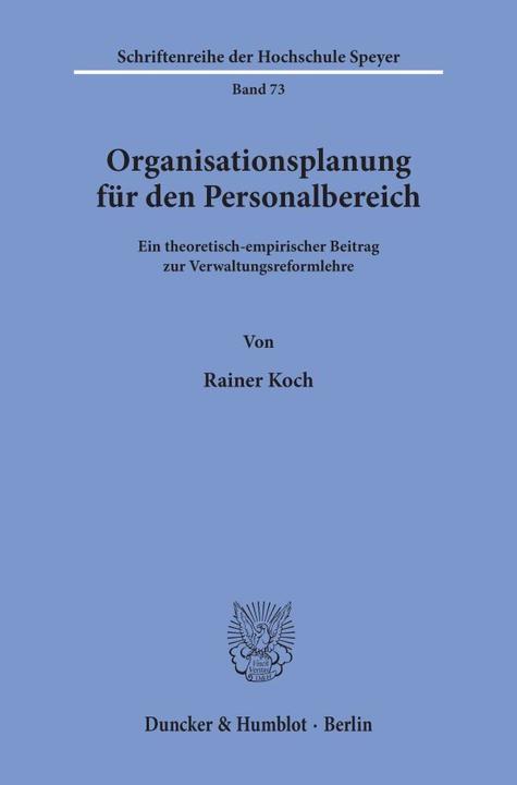 Actual product image Organisationsplanung für den Personalbereich. (German, Rainer Koch, 1978)