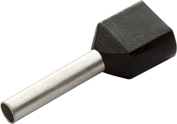 Image du produit RND Ferrule Twin Entry 1.5mm² Noir 16mm Paquet de 100 pièces