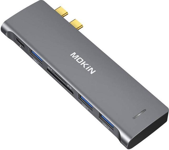 Immagine prodotto Mokin HUB 6in2 USB-C per Macbook 3xUSB-A 1xUSB-C 1xSD/MicroSD (argento) (USB-C)