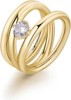 Brosway - Solid gold-plated ring with zircon Ribbon BBN46 - Circuit: 56 mm (56)