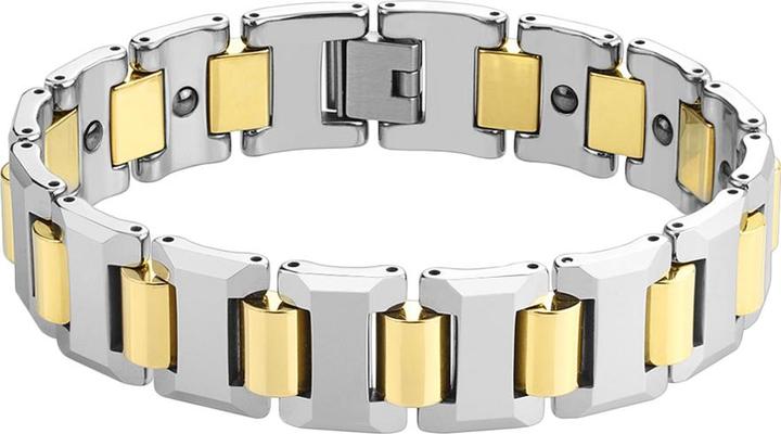 Star Piercing Gliederarmband silber und gold Kanten gebrochen (Wolfram, ohne Messing)