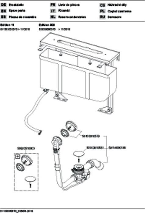 Actual product image Keuco EDITION 11 rough-in set for 4-hole bath mixer Bath rim