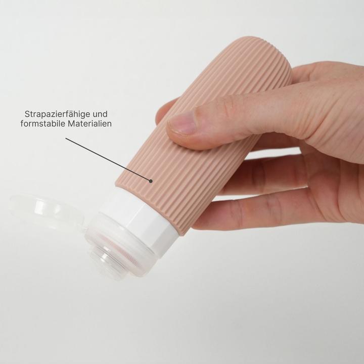 Immagine prodotto Hermex Set di 4 flaconi da viaggio per shampoo da spremere (Prodotto per l'igiene, Sacchi liquidi, Set manicure)