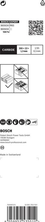 Image du produit Bosch Professional Zubehör Lame de scie alternative Expert 'Béton cellulaire' S 1241 HM, 3 pièces