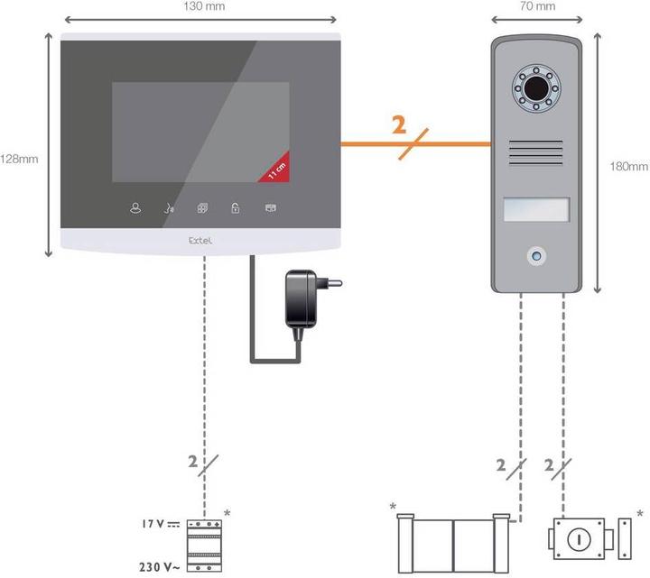 Actual product image Extel 720315 Video door phone complete set