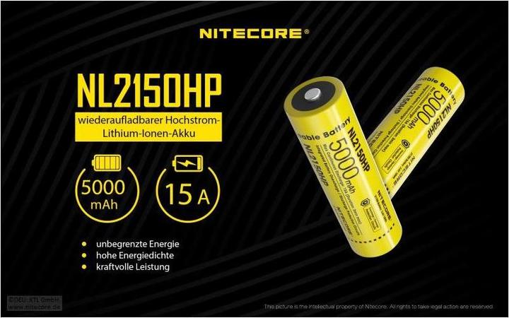 Actual product image Nitecore Li-Ion battery type 21700 - 5000mAh - NL2150HP