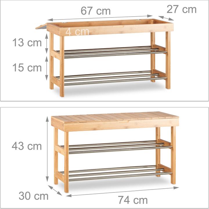 Productafbeelding Relaxdays Schoenenrek (74 x 30 x 43 cm)