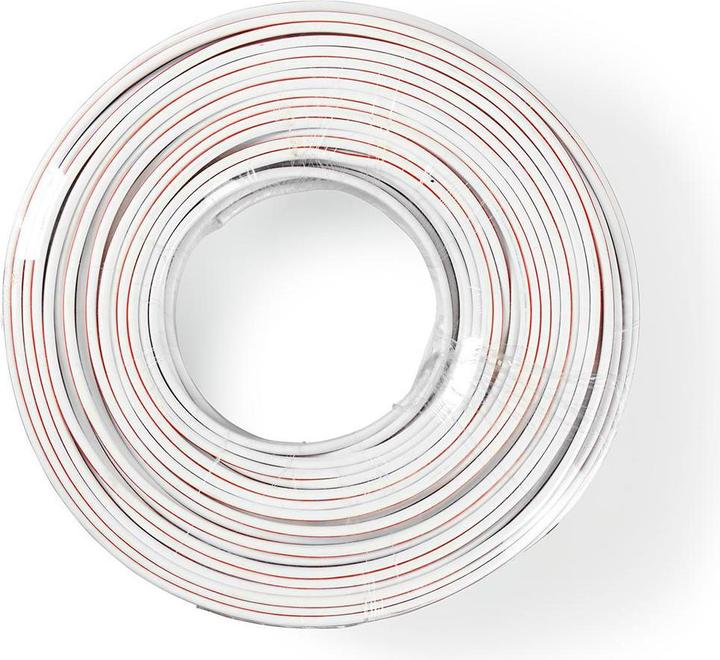 Image du produit Nedis Câble de haut-parleur| 2x 2.50 mm²| CCA| 100.0 m| rond| PVC| Blanc| - Câble de rallonge (100 m)